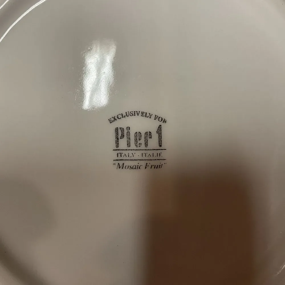 Earthenware‎ Exclusively for Pier 1 Mosaic Fruit Dinner Plate  Red